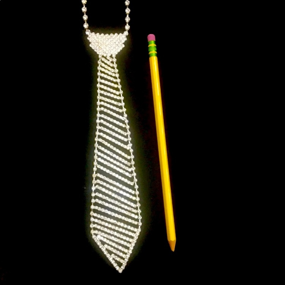 Diamond tie necklace